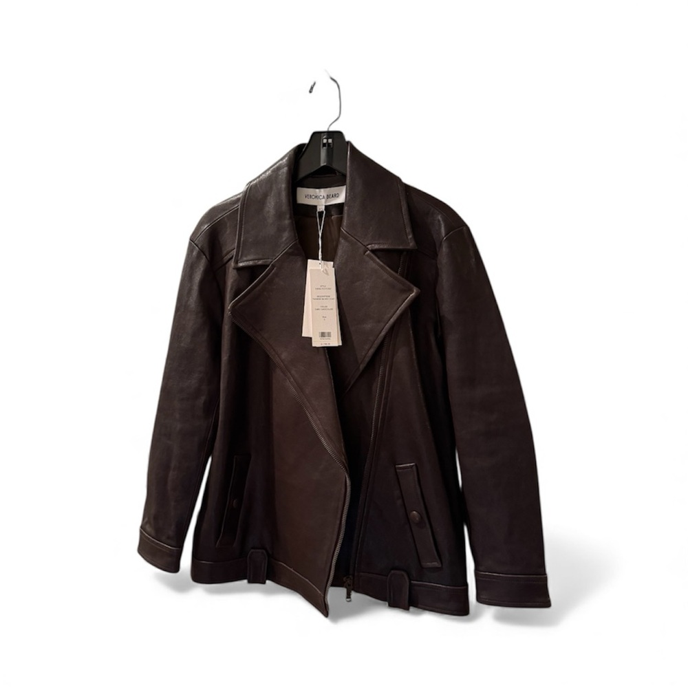 Veronica Beard Dark Brown Leather Jacket